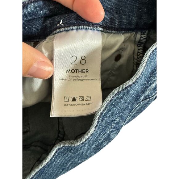 Mother The Tripper Ankle Mint conditin denim blue jeans raw hem - Picture 4 of 7